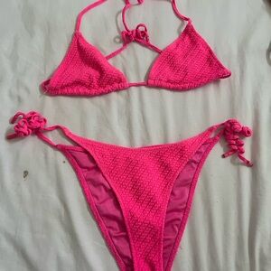 Triangl pink bikini set